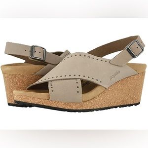 Birkenstock Samira Papillio Wedge Sandals Womens Euro size 38 Leather Brand New!